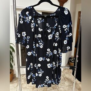 Karen Kane Black Floral Peasant Top Blouse Shirt Size 2X
